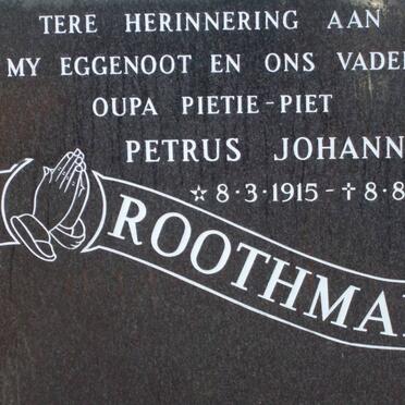ROOTHMAN Petrus Johannes 1915-1993