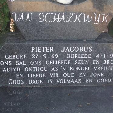 SCHALKWYK Pieter Jacobus,  van 1969-1992