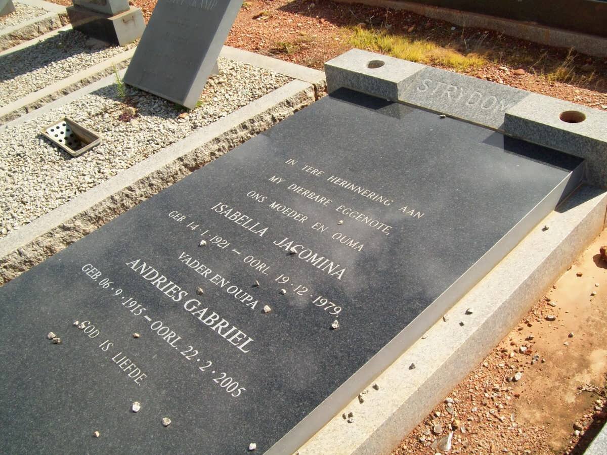 STRYDOM Andries Gabriel 1915-2005 &amp; Isabella Jacomina 1921-1979