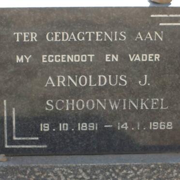 SCHOONWINKEL Arnoldus J. 1891-1968
