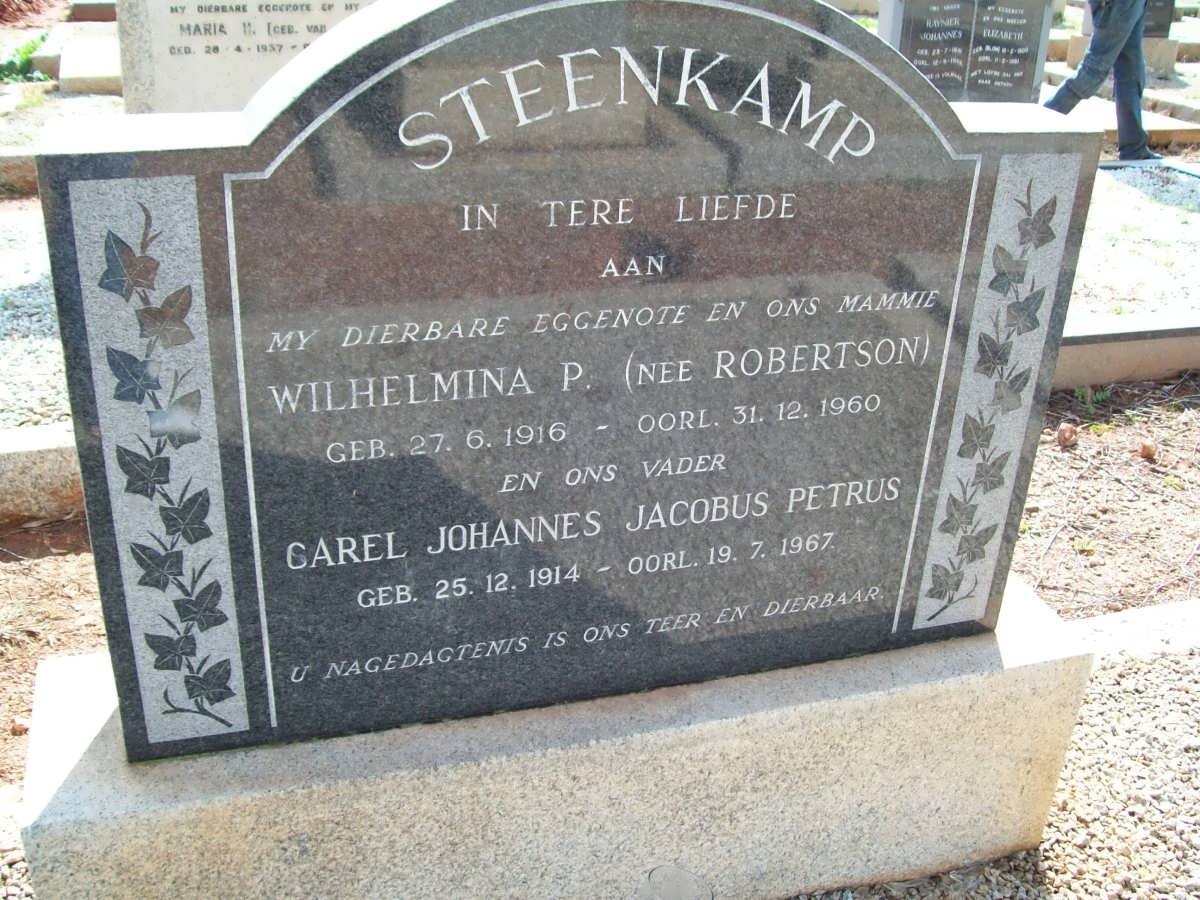 STEENKAMP Carel Johannes Jacobus Petrus 1914-1967 &amp; Wilhelmina P. ROBERTSON 1916-1960