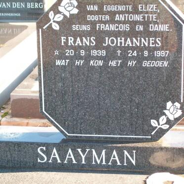 SAAYMAN Frans Johannes 1939-1997