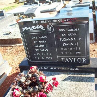 TAYLOR George Thomas 1917-1995 &amp; Susanna P. 1918-1995