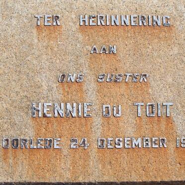 TOIT Hennie, du -1918