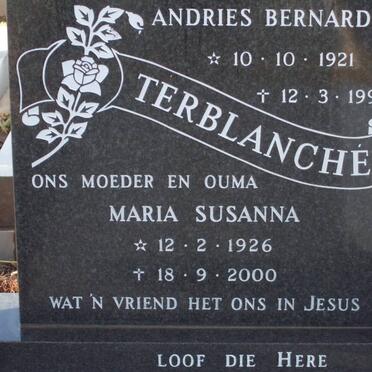 TERBLANCHE Maria Susanna 1926-2000