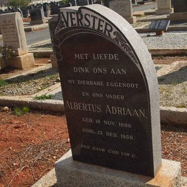 VERSTER Albertus Adriaan 1898-1959