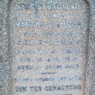 VOS Wouter, de 1857-1944 &amp; Martha C. ERASMUS 1857-1936