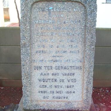 VOS Wouter, de 1857-1944 &amp; Martha C. ERASMUS 1857-1936