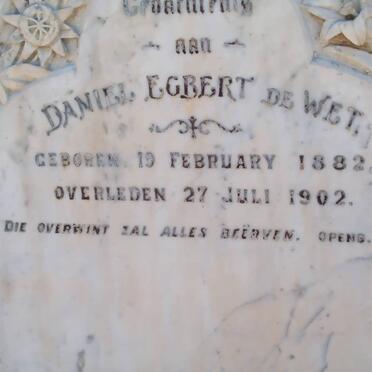 WET Daniel Egbert, de 1882-1902