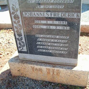 WYK Johannes Frederick, van 1895-1951