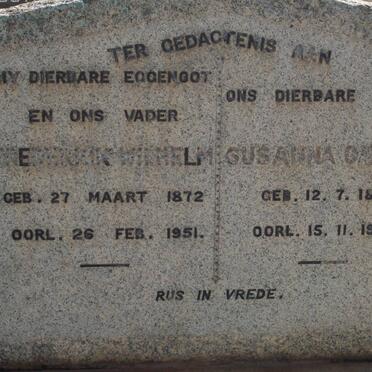 ? Henderik Wilhelm 1872-1951 &amp; Susanna Catrina 1872-1959