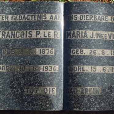 ? Francois P. le R. 1876-1936 &amp; Maria J. VILJOEN 1878-1944