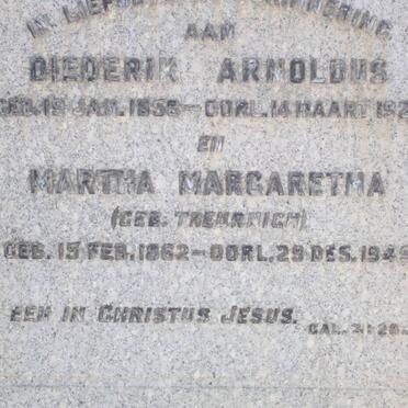? Diederik Arnoldus 1858-1921 &amp; Martha Margaretha TREURNICH 1862-1945