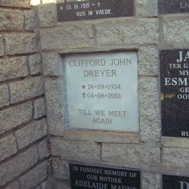 CLIFFORD John Dreyer 1934-2001 :: JACOBS Esmé Yvonne 1935-2000