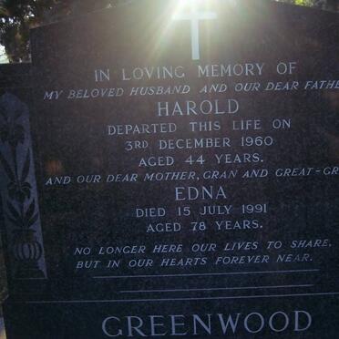 GREENWOOD Harold -1960 &amp; Edna -1991