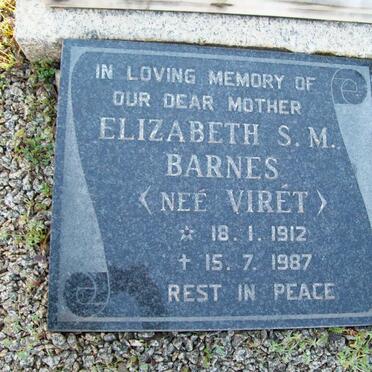 BARNES Elizabeth S.M. nee VIRET 1912-1987