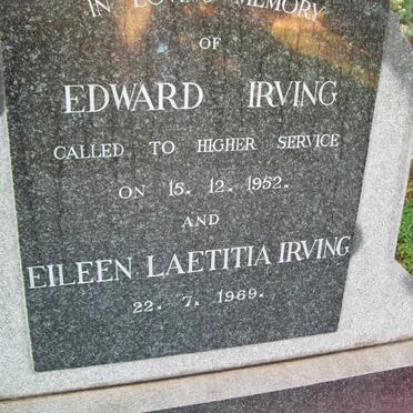 IRVING Edward -1952 &amp; Eileen Laetitia -1969