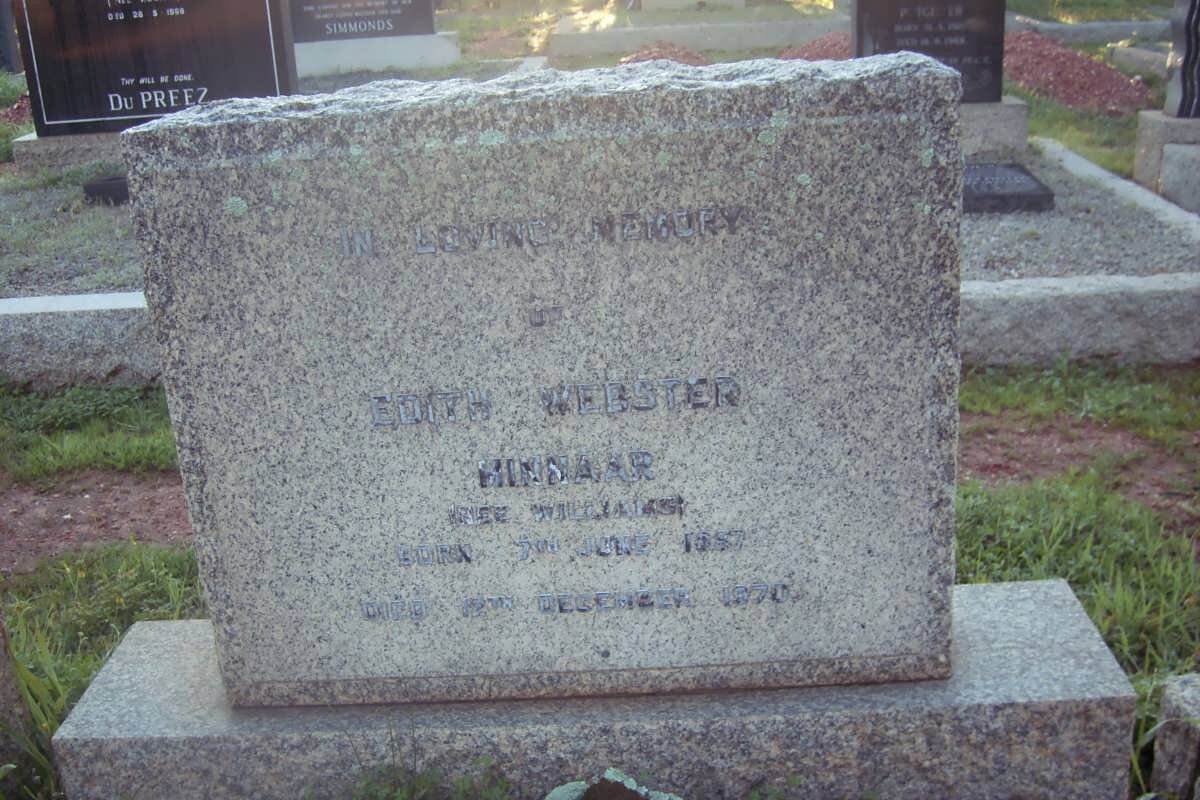 MINNAAR Edith Webster nee WILLIAMS 1887-1970