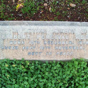 KOTZE Gilbert Percival 1879-1954