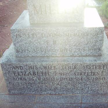 MILLER Erick 1910-1969 &amp; Elizabeth STREETEN 1910-1980