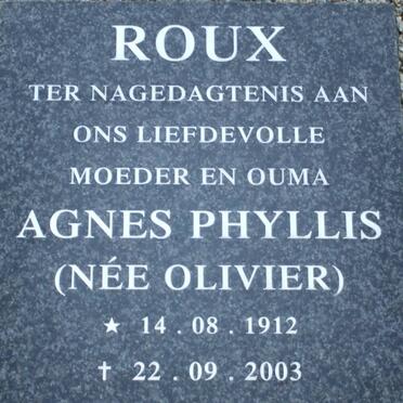 POTGIETER William Johannes 1910-1968 :: ROUX Agnes Phyllis nee OLIVIER 1912-2003