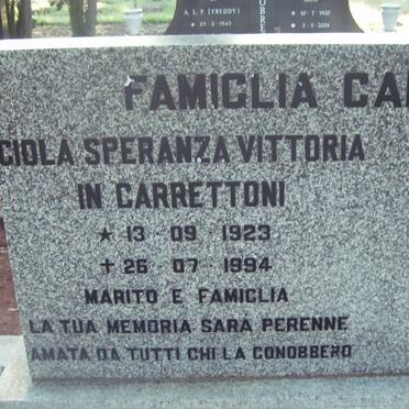 CARRETT Ciola Speranza Vittoria 1923-1994