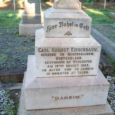 KIRSCHBAUM Carl August -1923