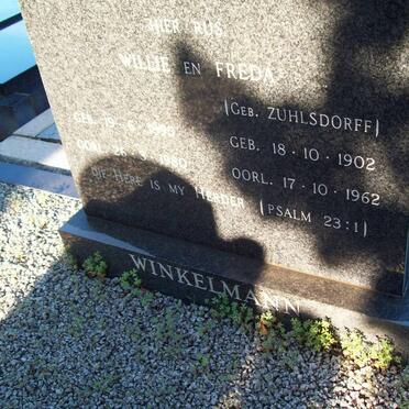 WINKELMANN Willie 1898-1980 &amp; Freda ZUHLSDORFF 1902-1962