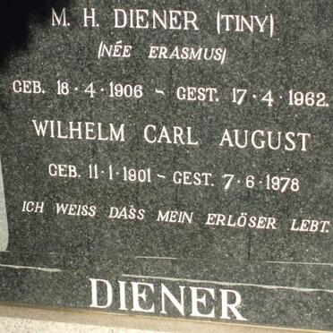 DIENER Wilhelm Carl August 1901-1978 &amp; M.H. ERASMUS 1906-1962
