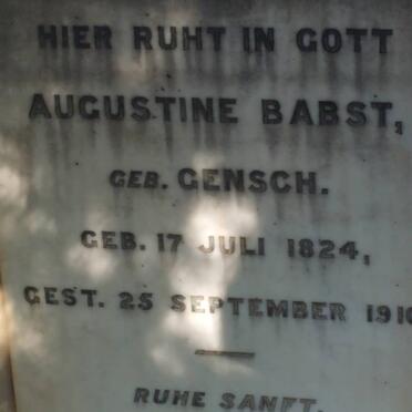 BABST Augustine nee GENSCH 1824-1910