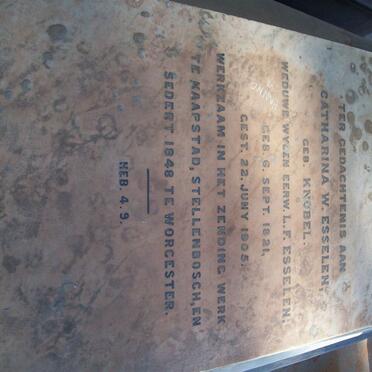 ESSELEN Catharina W. nee KNOBEL 1821-1905