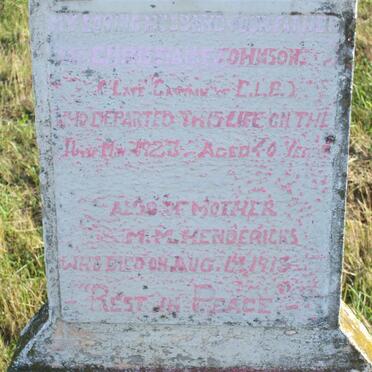 JOHNSON Christian F. -1923 :: HENDERICKS M.M. -1913