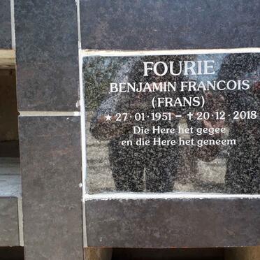 FOURIE Benjamin Francois 1951-2018