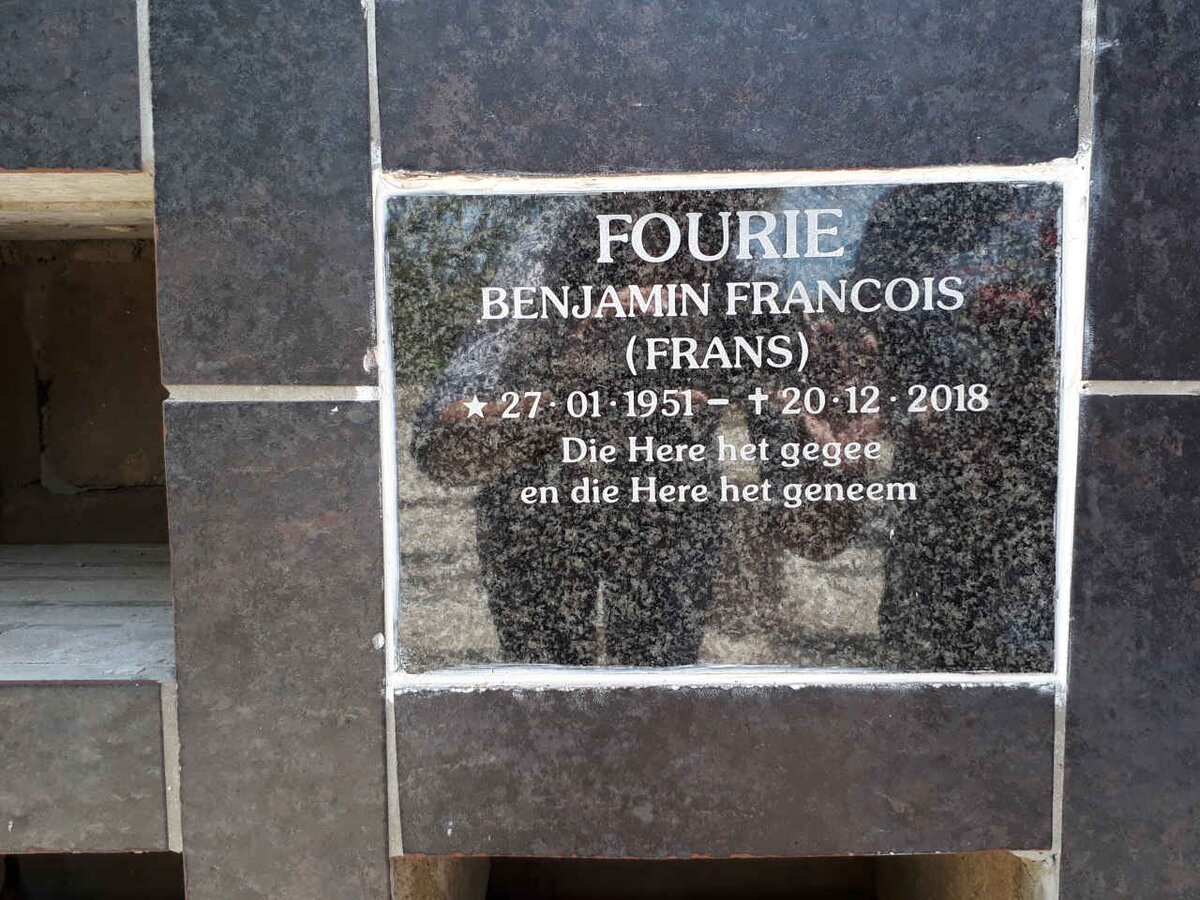 FOURIE Benjamin Francois 1951-2018