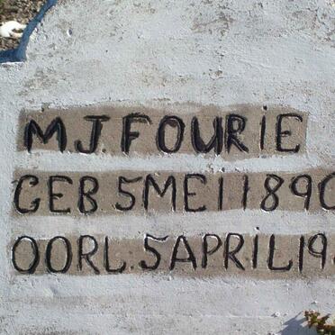 FOURIE M.J. 1890-1946