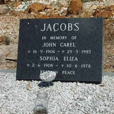 JACOBS John Carel 1906-1985 &amp; Sophia Eliza 1908-1978