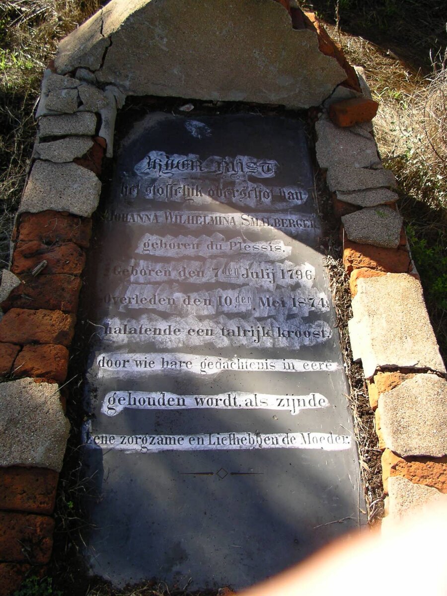SMALBERGER Johanna Wilhelmina nee DU PLESSIS 1796-1874