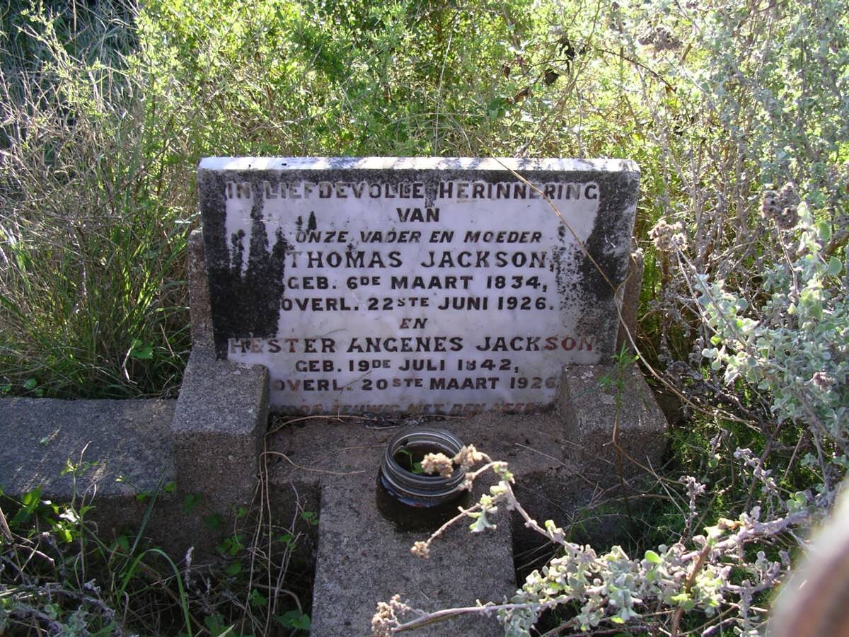 JACKSON Thomas 1834-1926 &amp; Hester Angenes 1842-1926