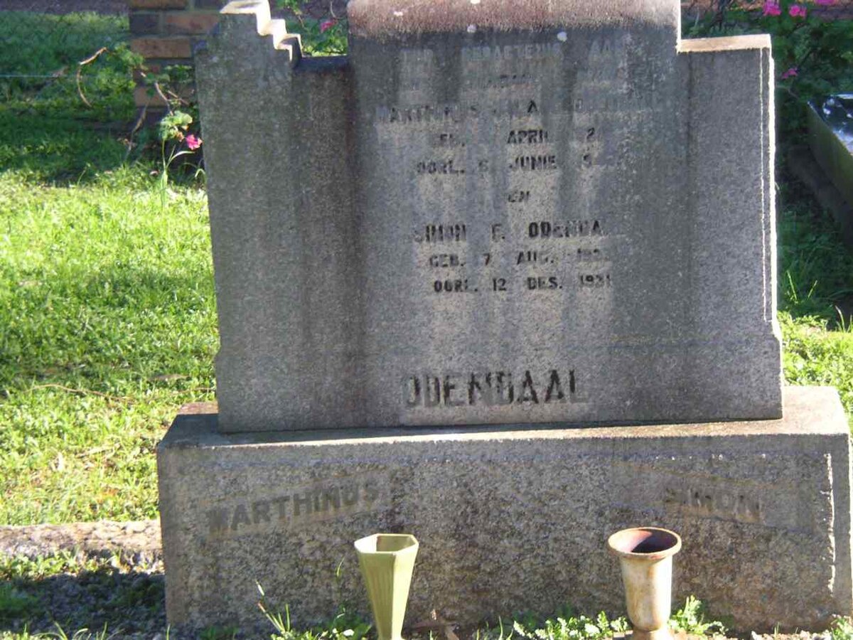 ODENDAAL Marthinus ? -19?5 :: ODENDAAL Simon E. 19?3-1931