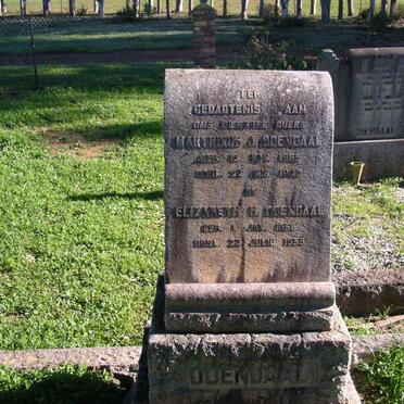 ODENDAAL Marthinus J. 1865-1940 &amp; Elizabeth H. 1856-193?