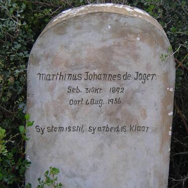 JAGER Marthinus Johannes, de 1892-1956