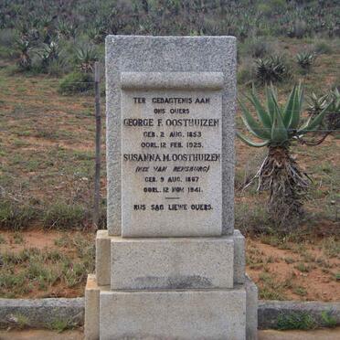 OOSTHUIZEN George F. 1853-1925 &amp; Susanna M. VAN RENSBURG 1867-1941
