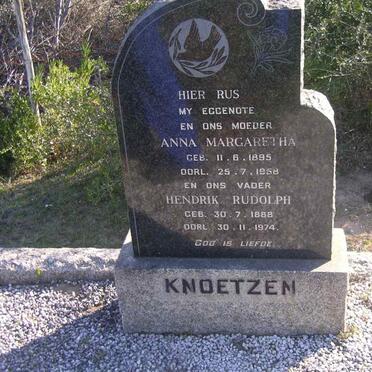 KNOETZEN Hendrik Rudolph 1888-1974 &amp; Anna Margaretha 1895-1958