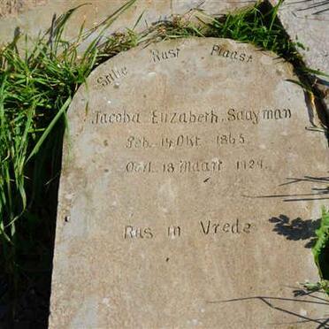 SAAYMAN Jacoba Elizabeth 1865-1924