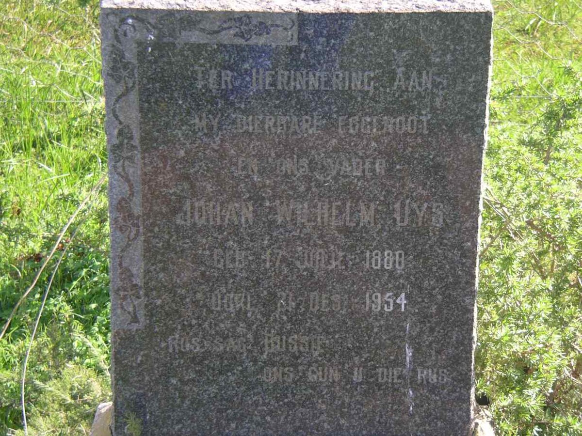 UYS Johan Wilhelm  1880-1954