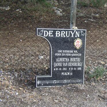 BRUYN Albetha, de nee JANSE VAN RENSBURG 1922-2006