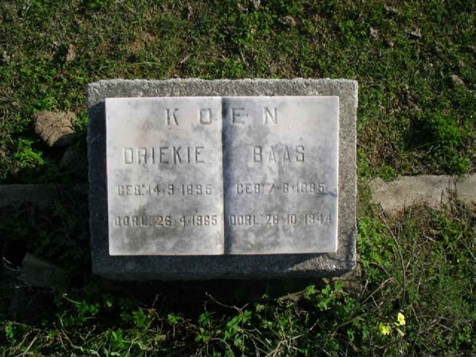 KOEN Baas 1895-1944 &amp; Driekie 1895-1965