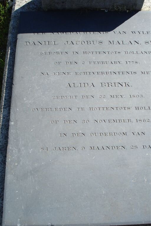 MALAN Daniel Jacobus 1778-1862