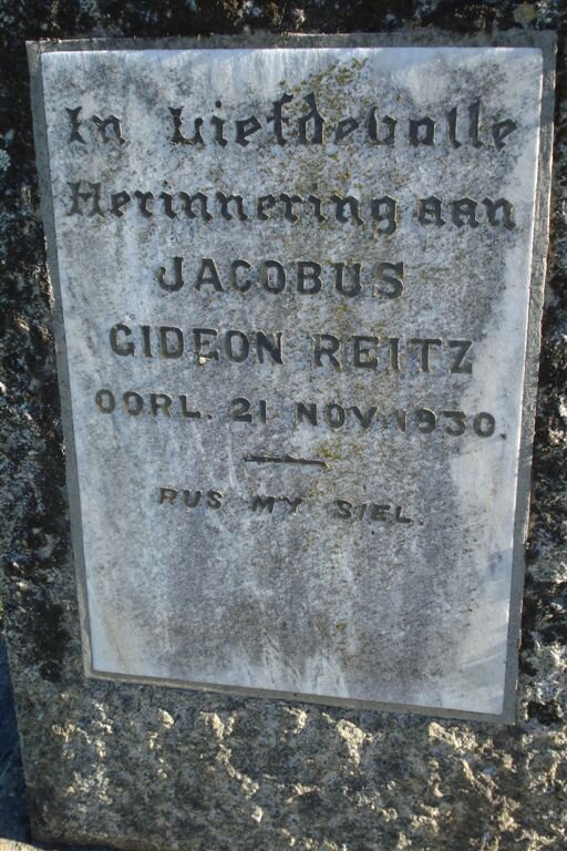 REITZ Jacobus Gideon  -1930