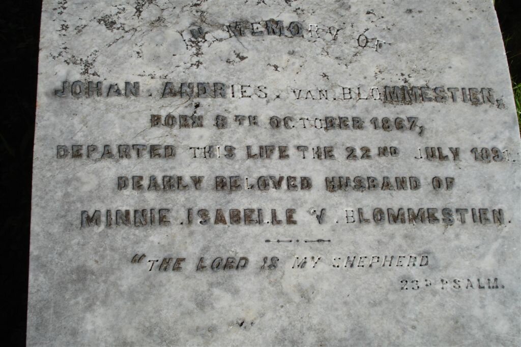 BLOMMENSTEIN Johann Andries, van 1867-1891